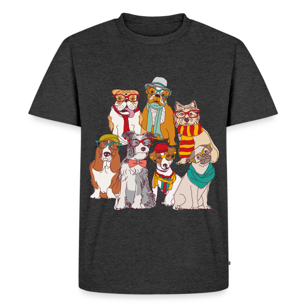 Hunde mit Brille Premium T-Shirt - heather anthracite