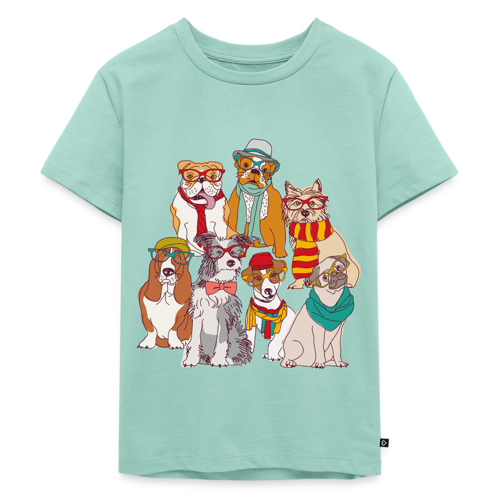 Hunde mit Brille Premium Kinder T-Shirt - mint 