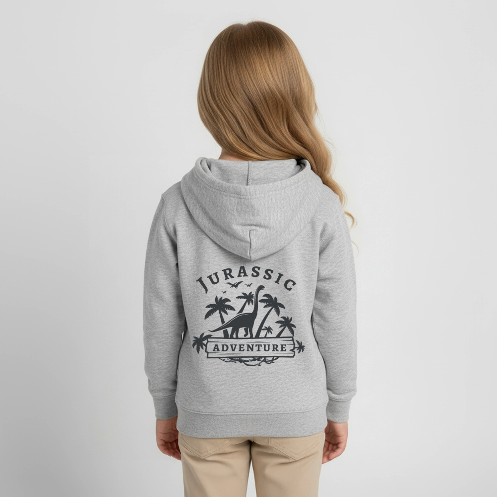 Dinosaurier Premium Kinder Hoodie - heather grey