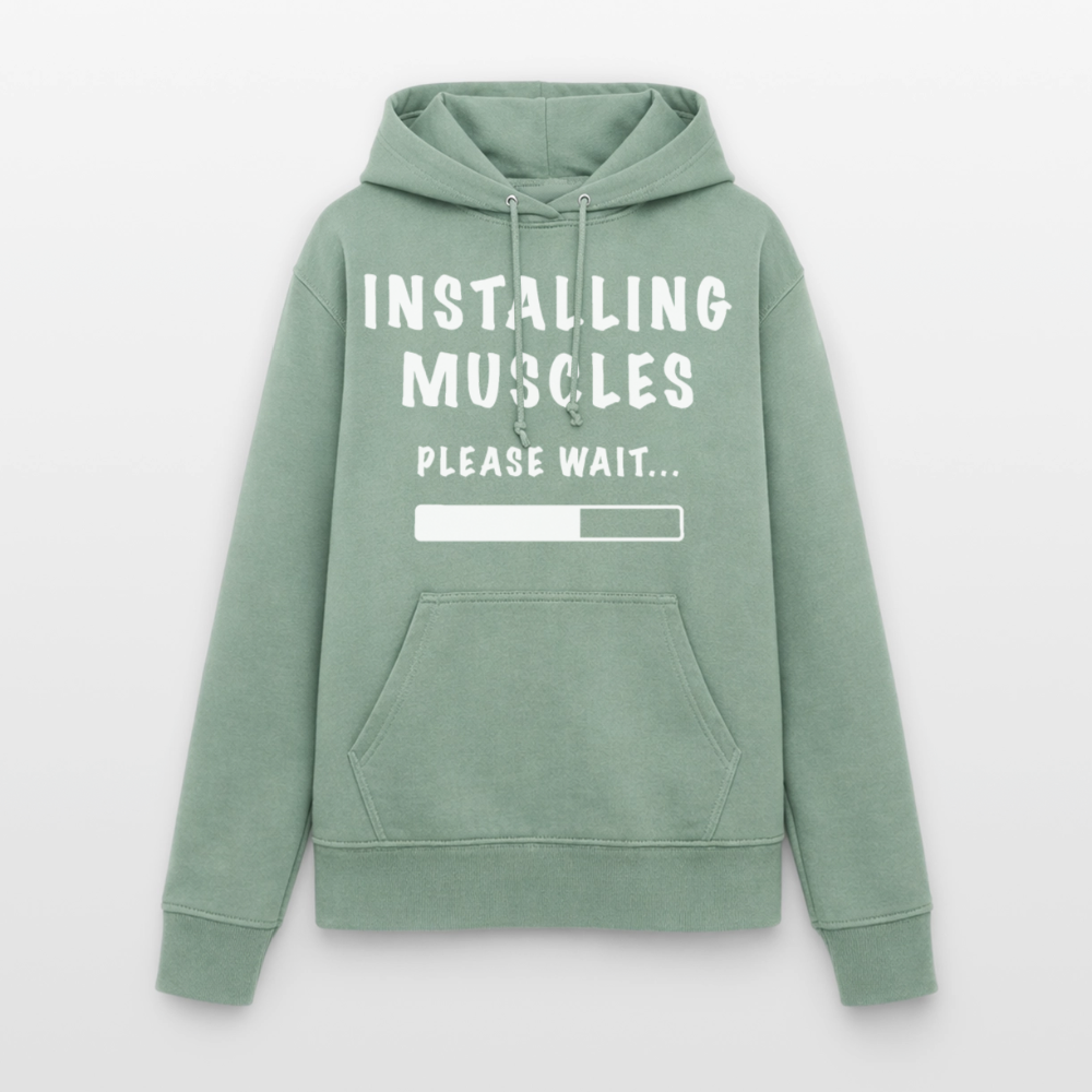 INSTALLING MUSCLES Hoodie - steel green