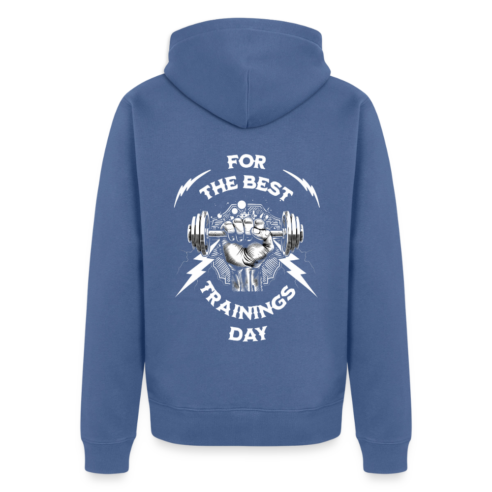 FOR THE BEST Premium Kapuzenjacke - stone blue