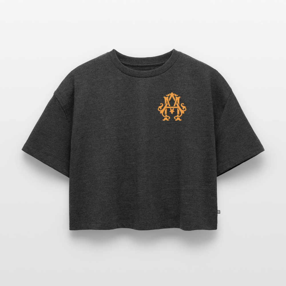 adligemotivations Logo Oversized Cropped T-Shirt Premium Woman - heather anthracite