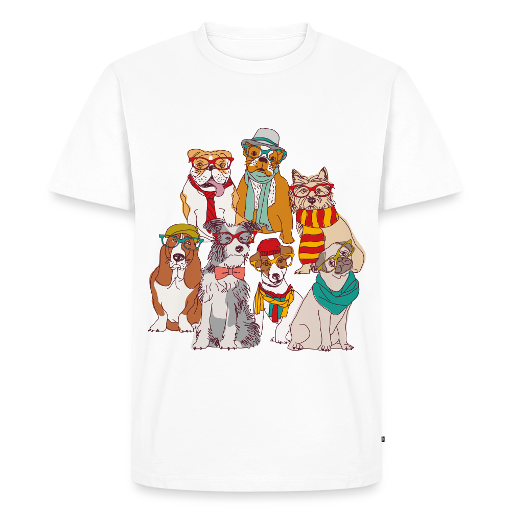 Hunde mit Brille Premium T-Shirt - white