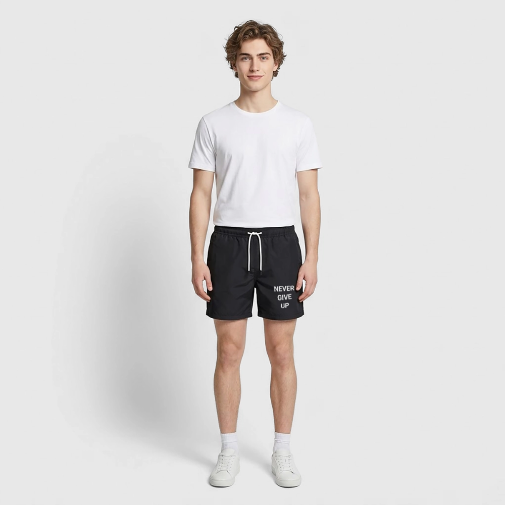 Never give up Badeshorts - black