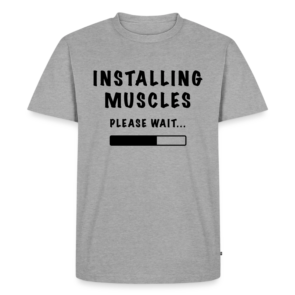 INSTALLING MUSCLES Premium Logo T-Shirt - heather grey