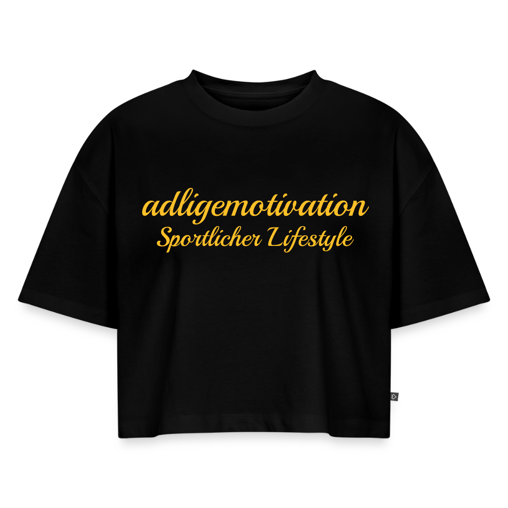 Sportlicher Lifestyle Cropped  Premium T-Shirt - black
