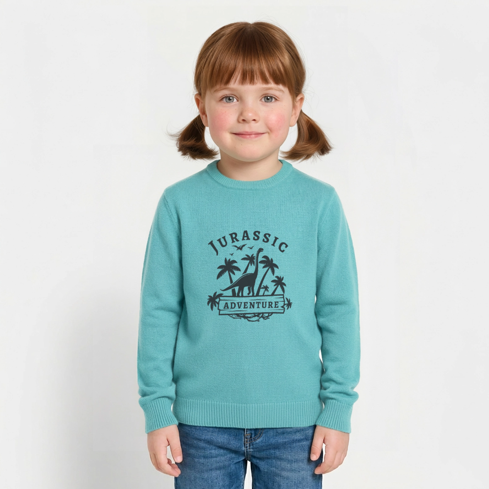 Dinosaurier Premium Kinder Sweatshirt - pastel turquoise
