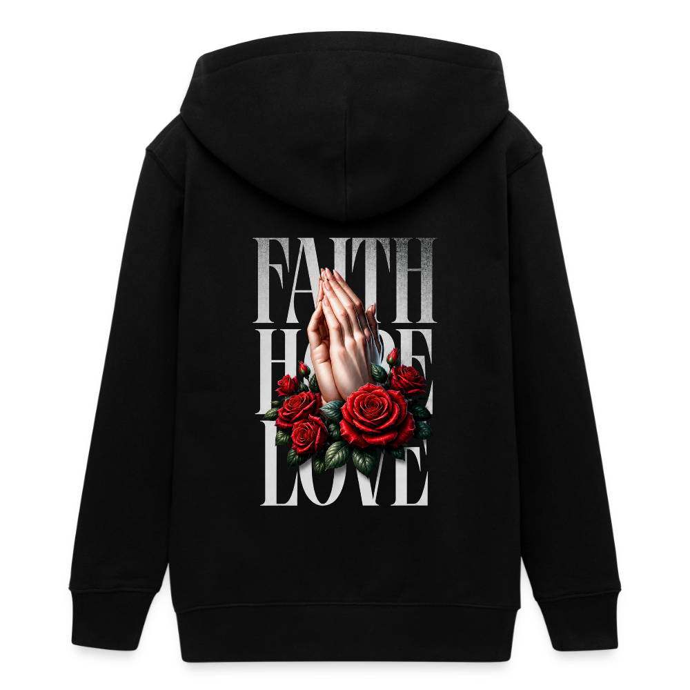 FAITH, HOPE, LOVE Premium Kapuzenjacke - black