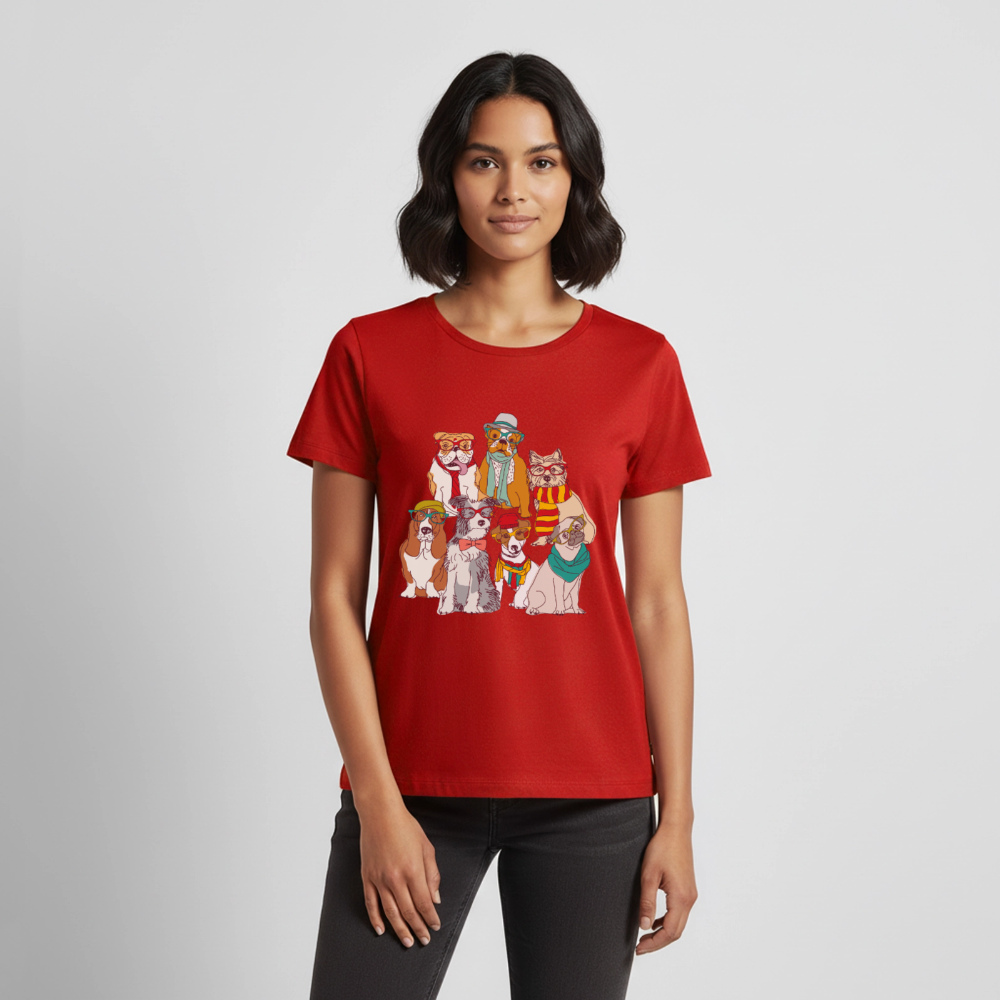 Hunde mit Brille Premium T-Shirt - red