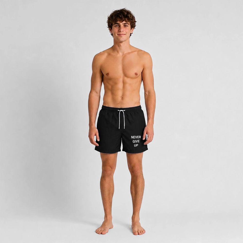Never give up Badeshorts - black