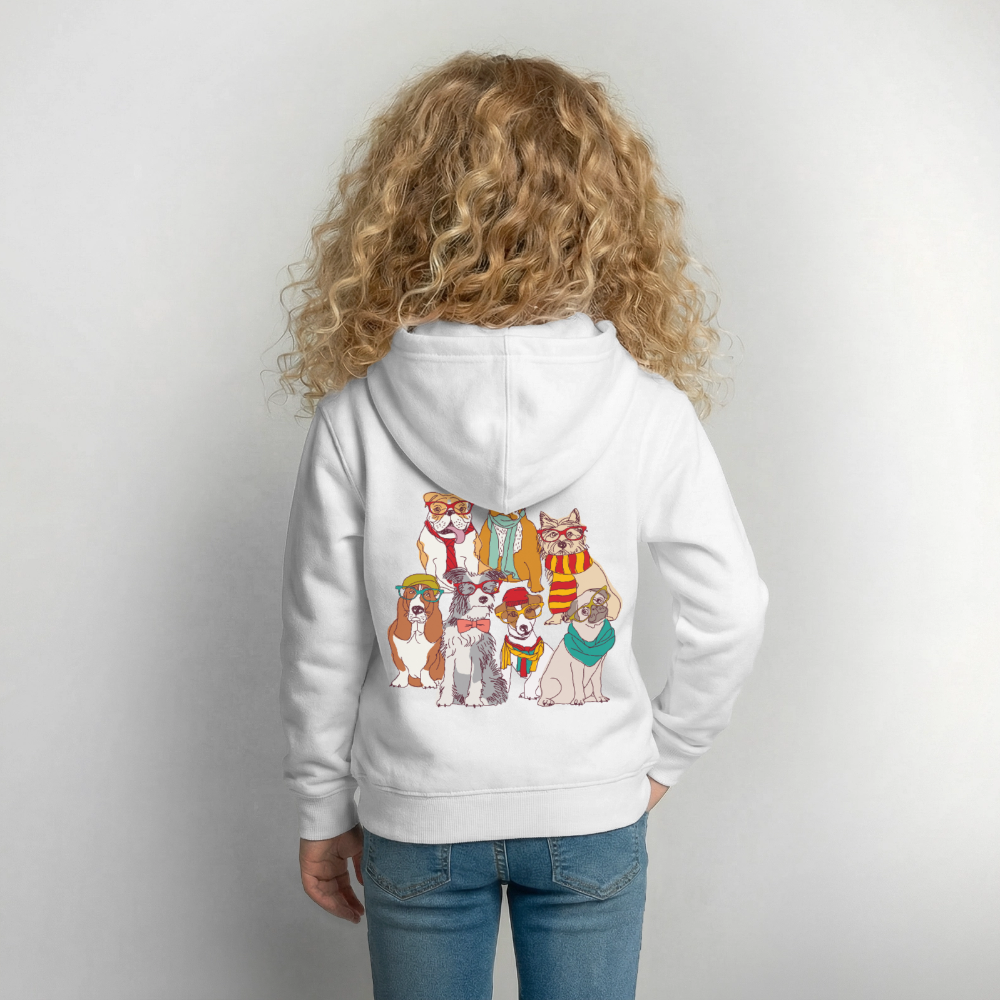 Hunde mit Brille Kinder Hoodie - white