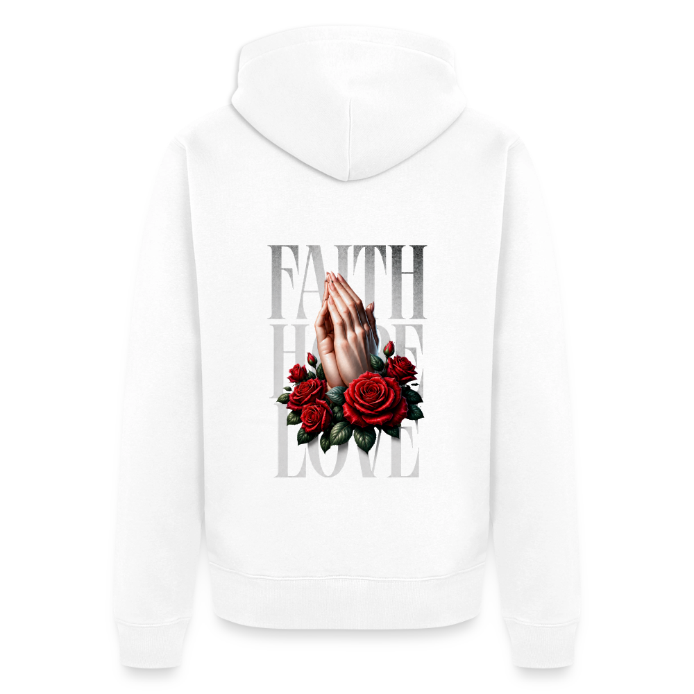 FAITH, HOPE, LOVE Premium Kapuzenjacke - white