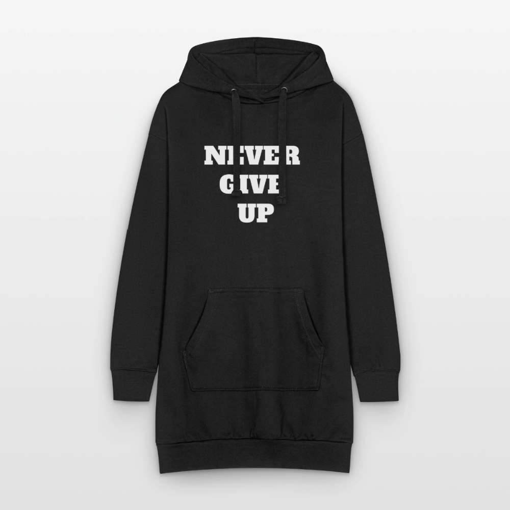 Never give up Hoodie Dress - black