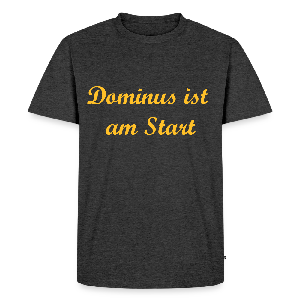 Dominus ist am Start Premium T-Shirt - heather anthracite