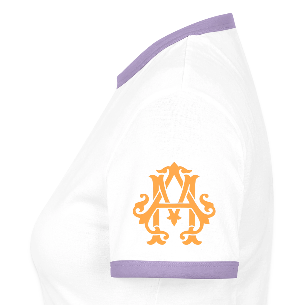 Fitness Girl Kontrast T-Shirt - white/lavender