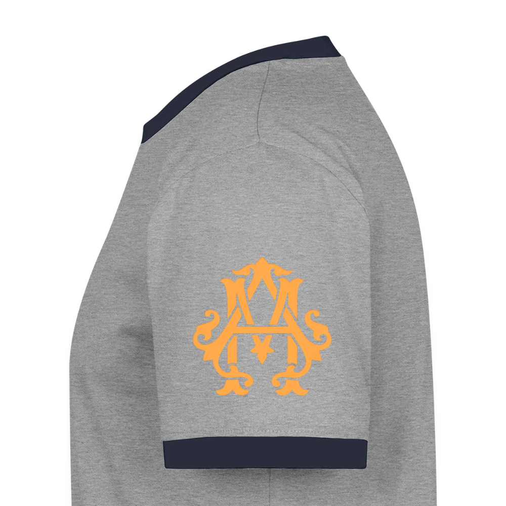Fitness Man Kontrast T-Shirt - grey/navy 
