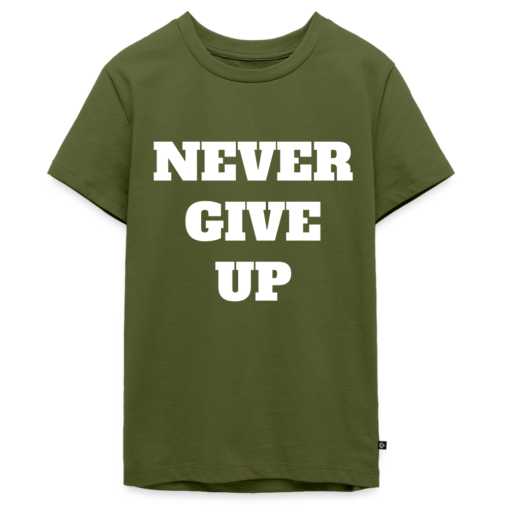 Never give up Premium Teenager T-Shirt - khaki
