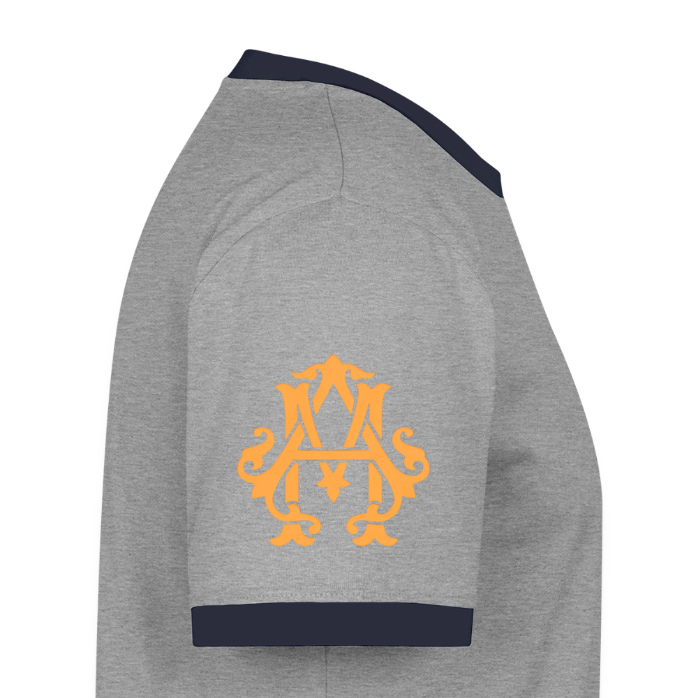 Fitness Man Kontrast T-Shirt - grey/navy 
