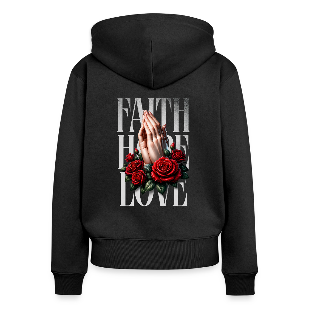 FAITH, HOPE, LOVE Premium Kapuzenjacke - black