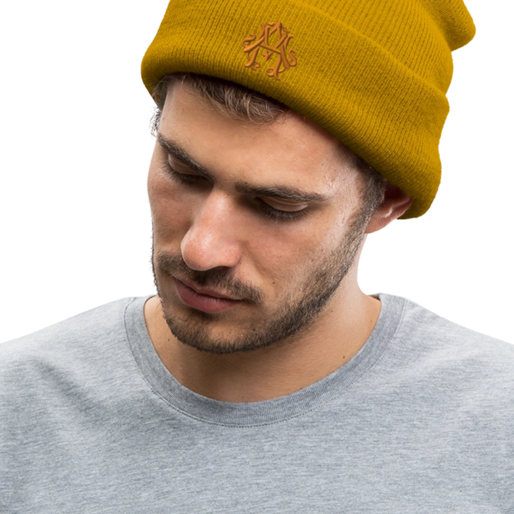 adligemotivations Logo Wintermütze - mustard yellow