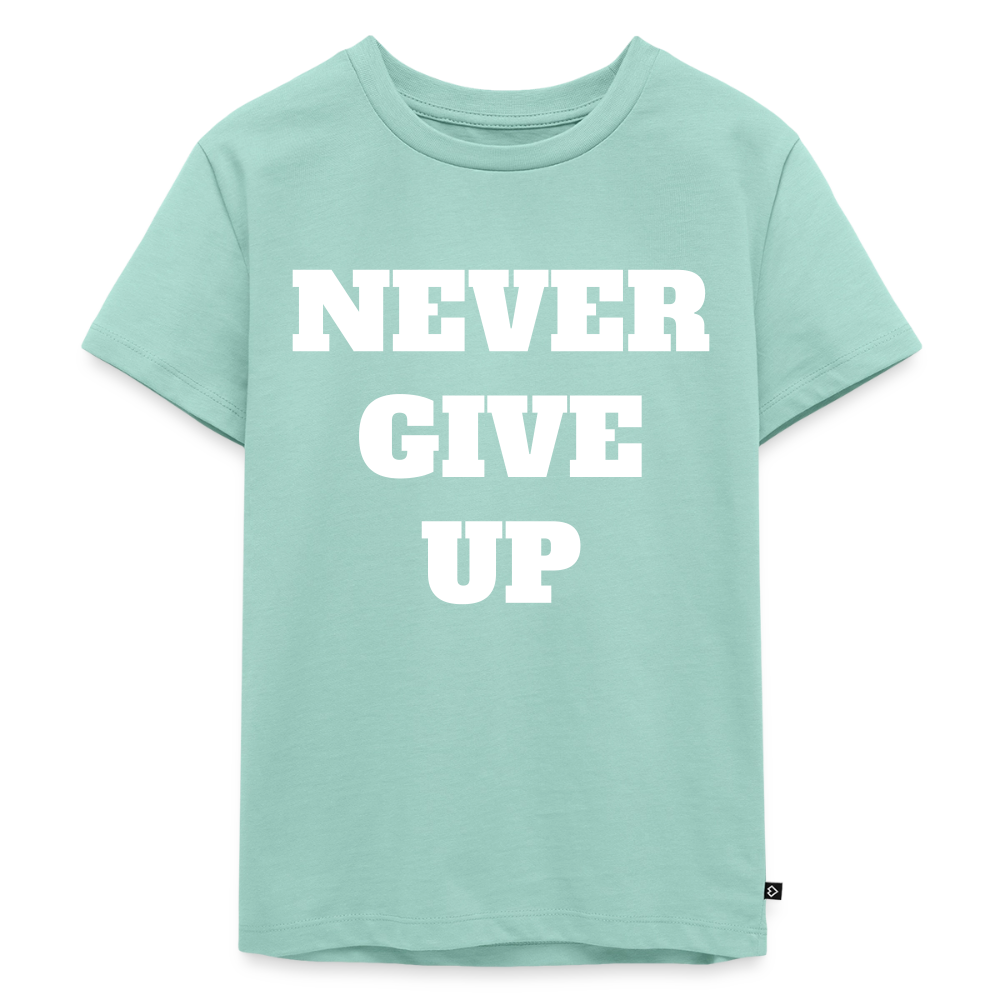 Never give up Premium Kinder T-Shirt - mint 