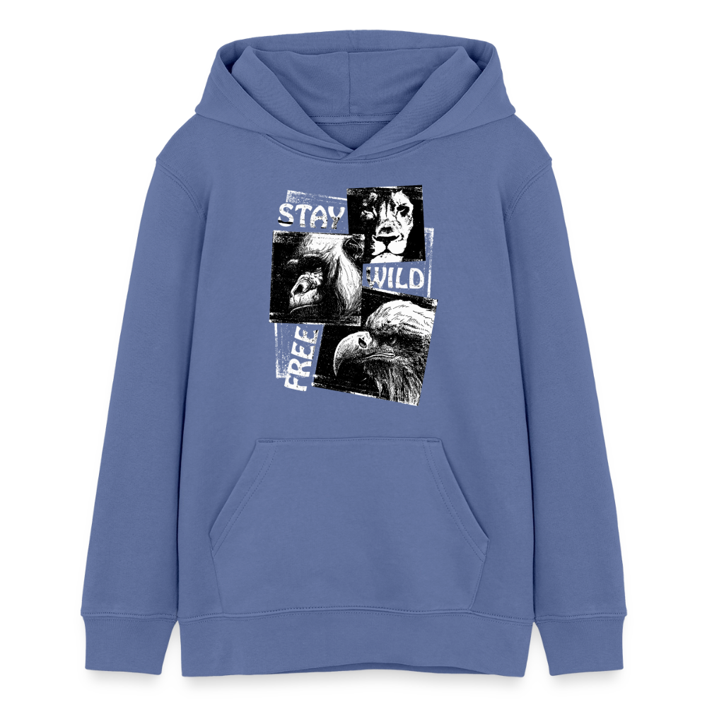 STAY WILD Premium Teenager Hoodie - bright blue