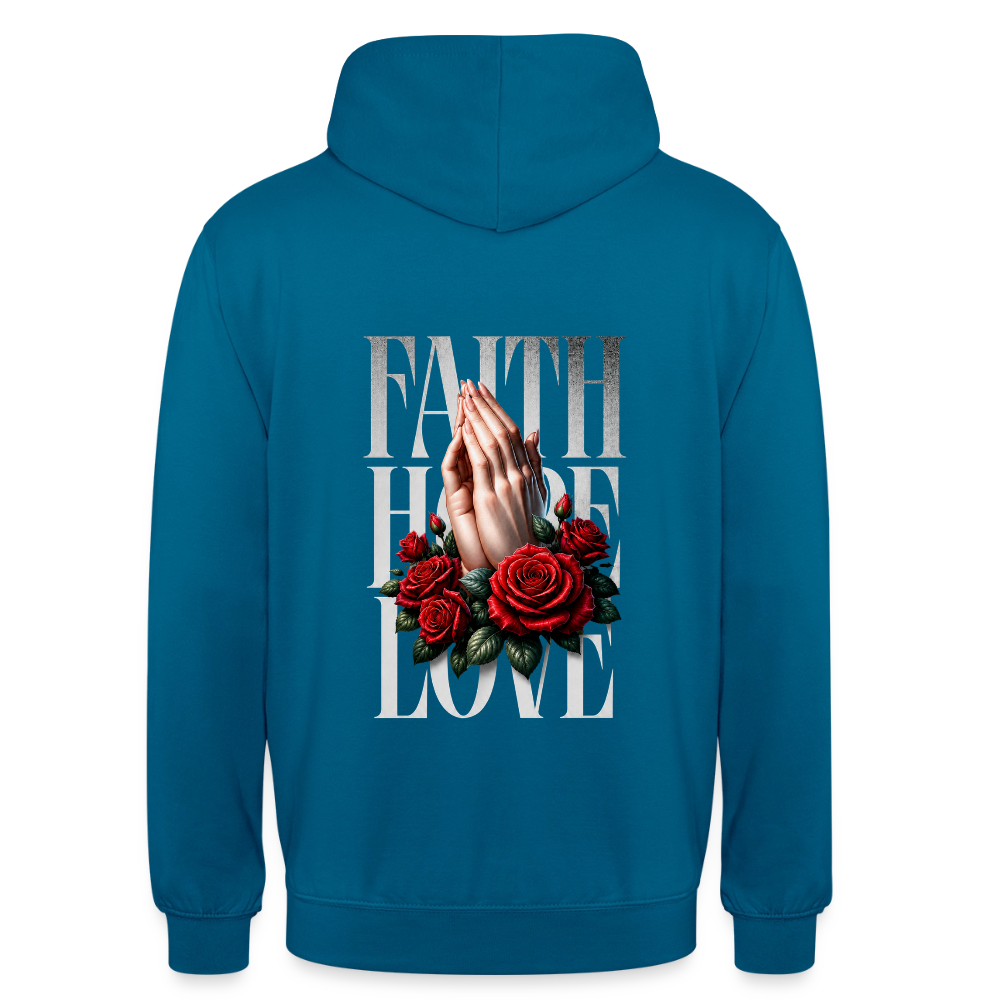 FAITH, HOPE, LOVE Hoodie - deep sea blue 