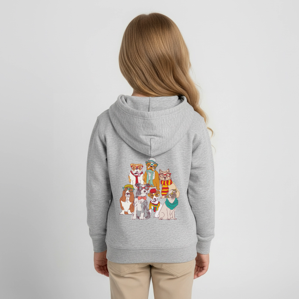 Hunde mit Brille Premium Kinder Hoodie - heather grey