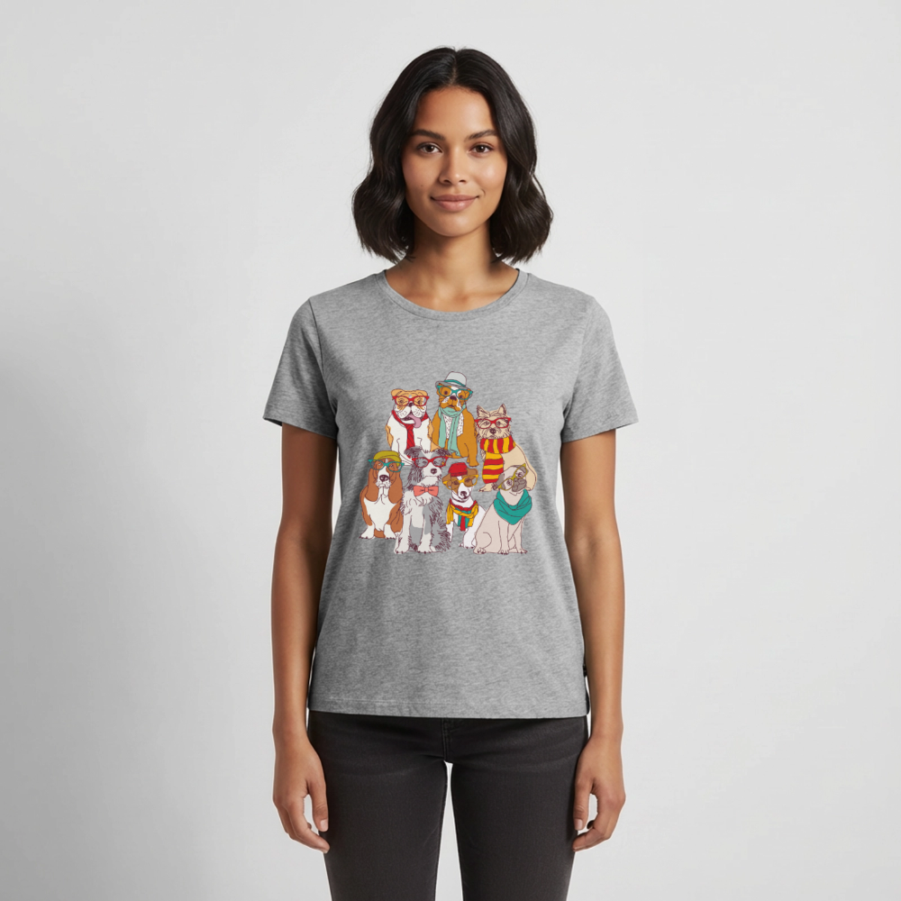Hunde mit Brille Premium T-Shirt - heather grey