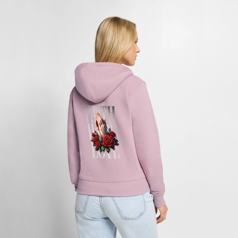 FAITH, HOPE, LOVE Premium Kapuzenjacke - dusky pink