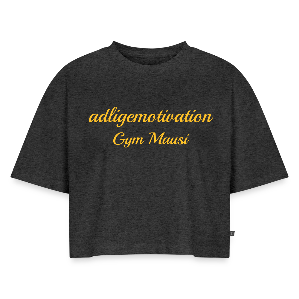 Gym Mausi Cropped Premium T-Shirt - heather anthracite