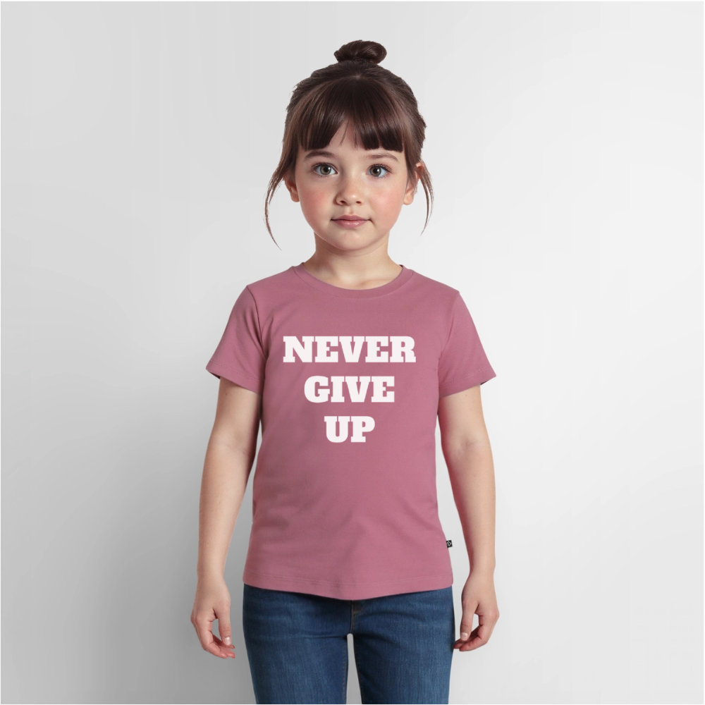 Never give up Premium Kinder T-Shirt - mauve
