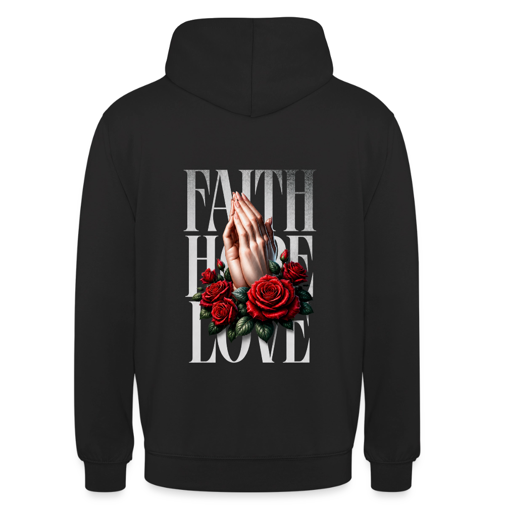 FAITH, HOPE, LOVE Hoodie - black