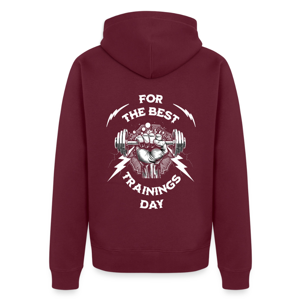 FOR THE BEST Premium Kapuzenjacke - burgundy