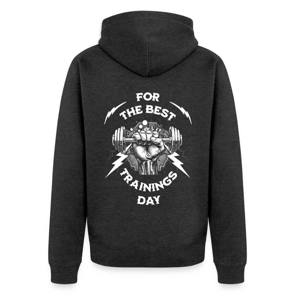 FOR THE BEST Premium Kapuzenjacke - heather anthracite