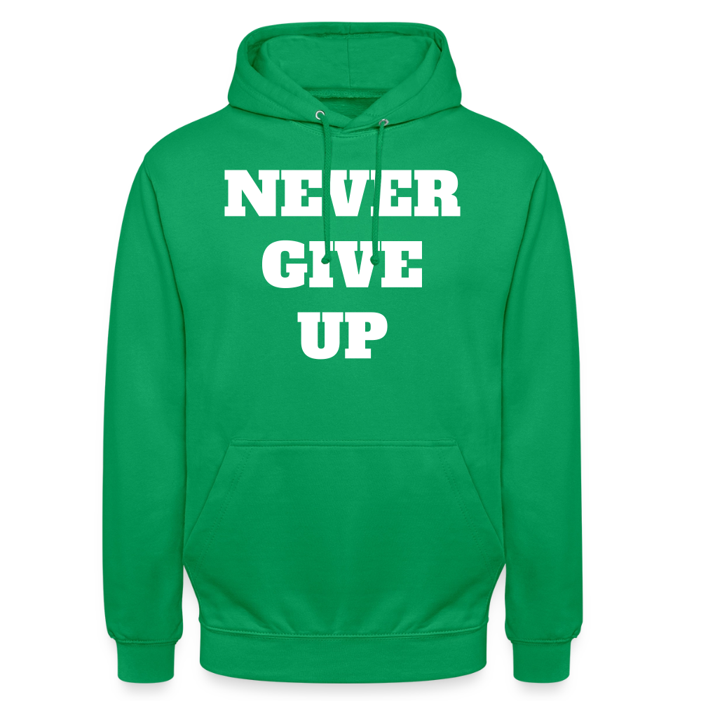 Never give up Hoodie - kelly green