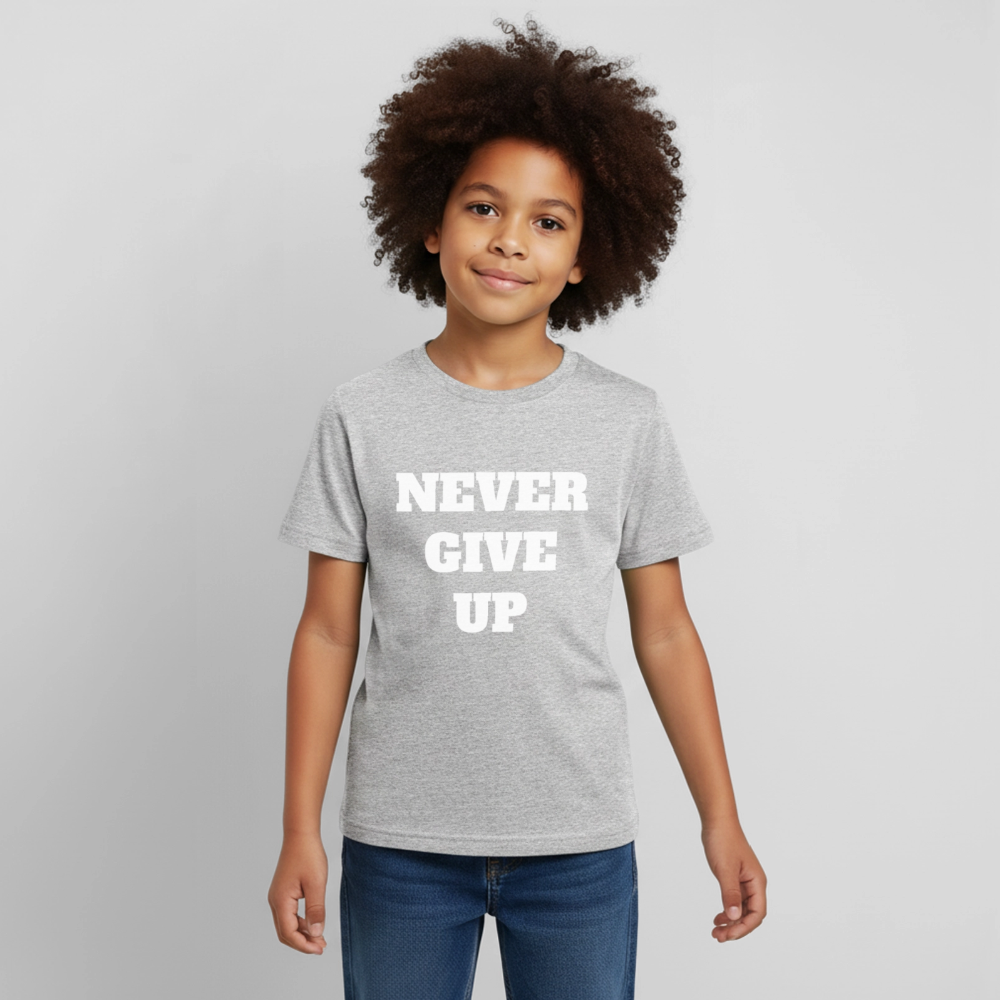 Never give up Kinder T-Shirt - heather grey