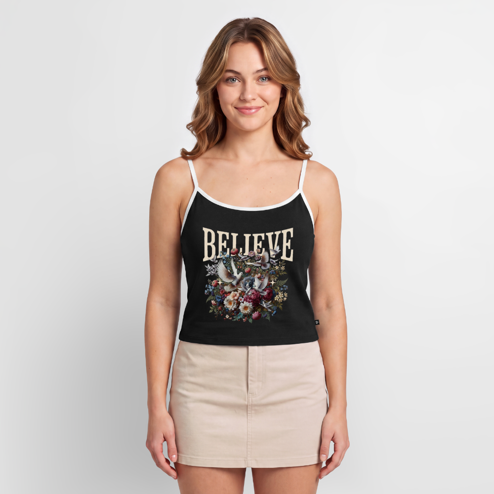 BELIEVE Premium Spaghetti Strap Top - black/white 