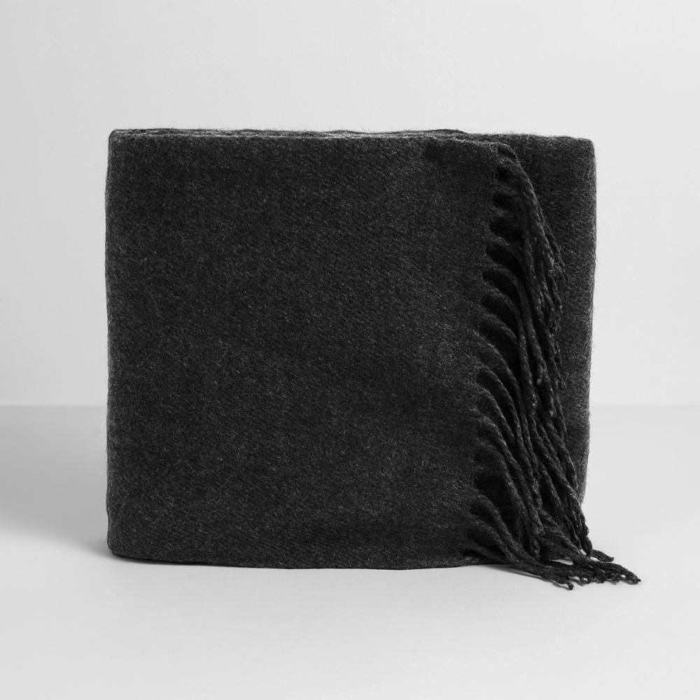 Winterschal mit Fransen - dark grey
