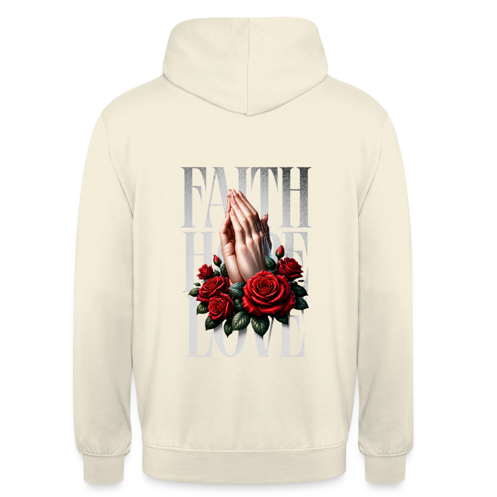 FAITH, HOPE, LOVE Hoodie - vanilla