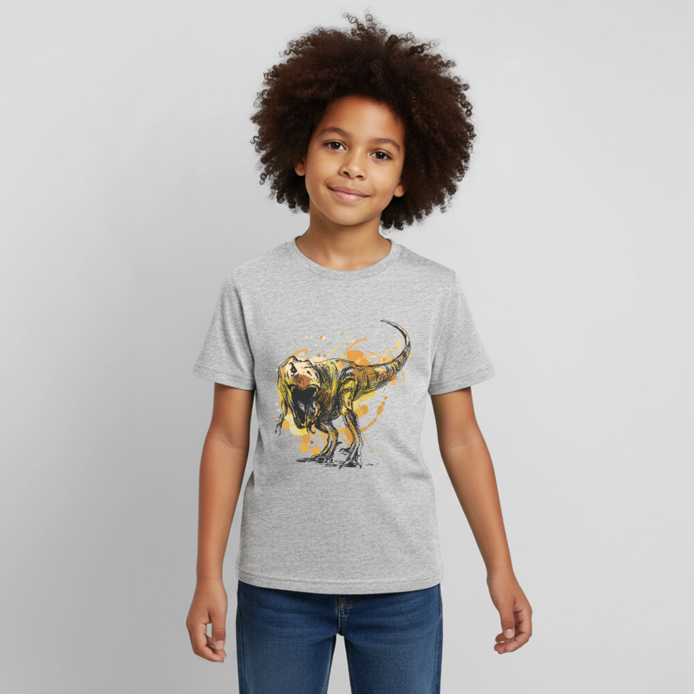 Dinosaurier Kinder T-Shirt - heather grey