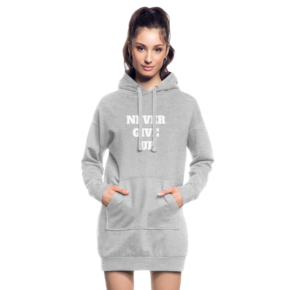 Never give up Hoodie-Kleid - heather grey