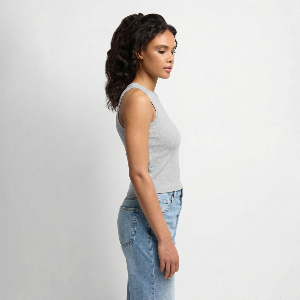 Premium Cropped  Tank Top - heather grey