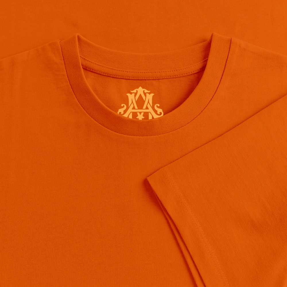 Zitat Aufdruck Premium T-Shirt - orange 
