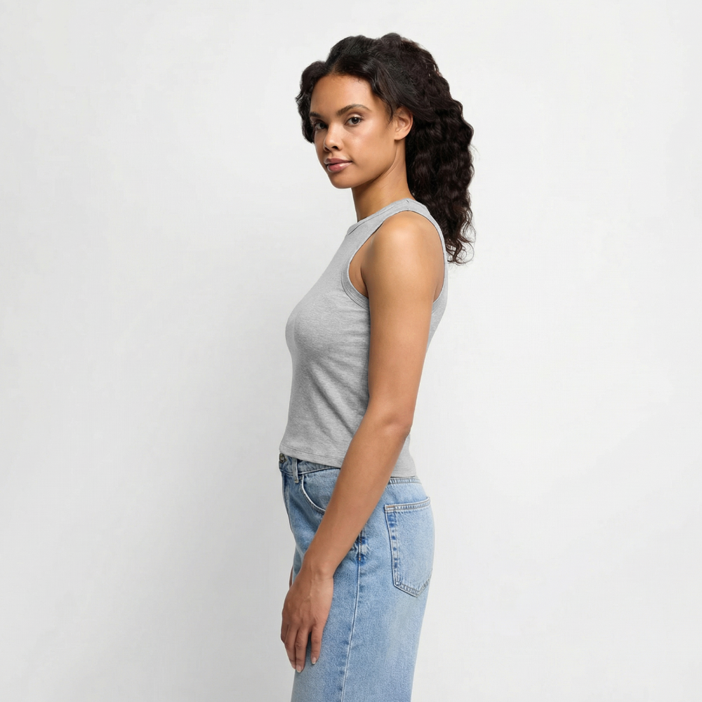 Premium Cropped  Tank Top - heather grey