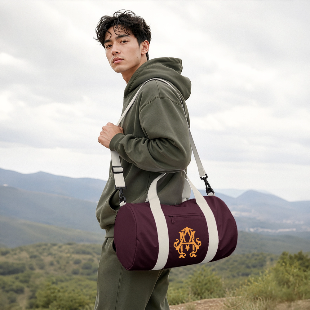 NEVER GIVE UP Duffel Bag - burgundy/off white