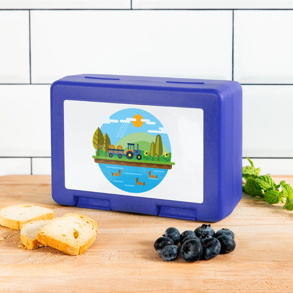 Bauernhof Brotdose - royal blue