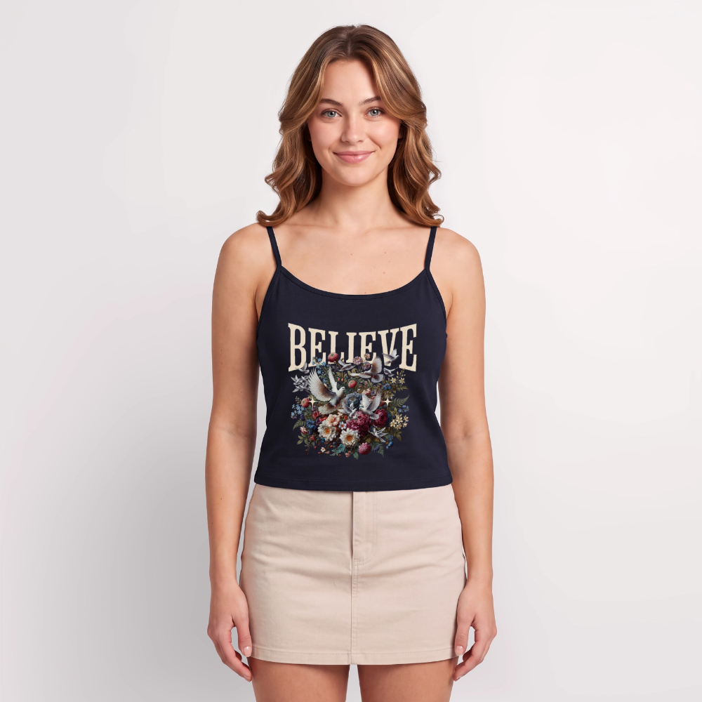 BELIEVE Premium Spaghetti Strap Top - navy