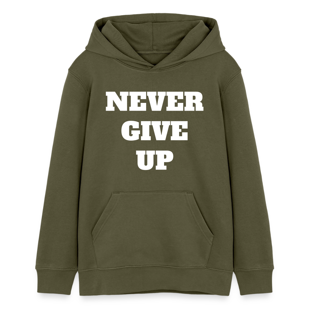 Never give up Premium Teenager Hoodie - khaki