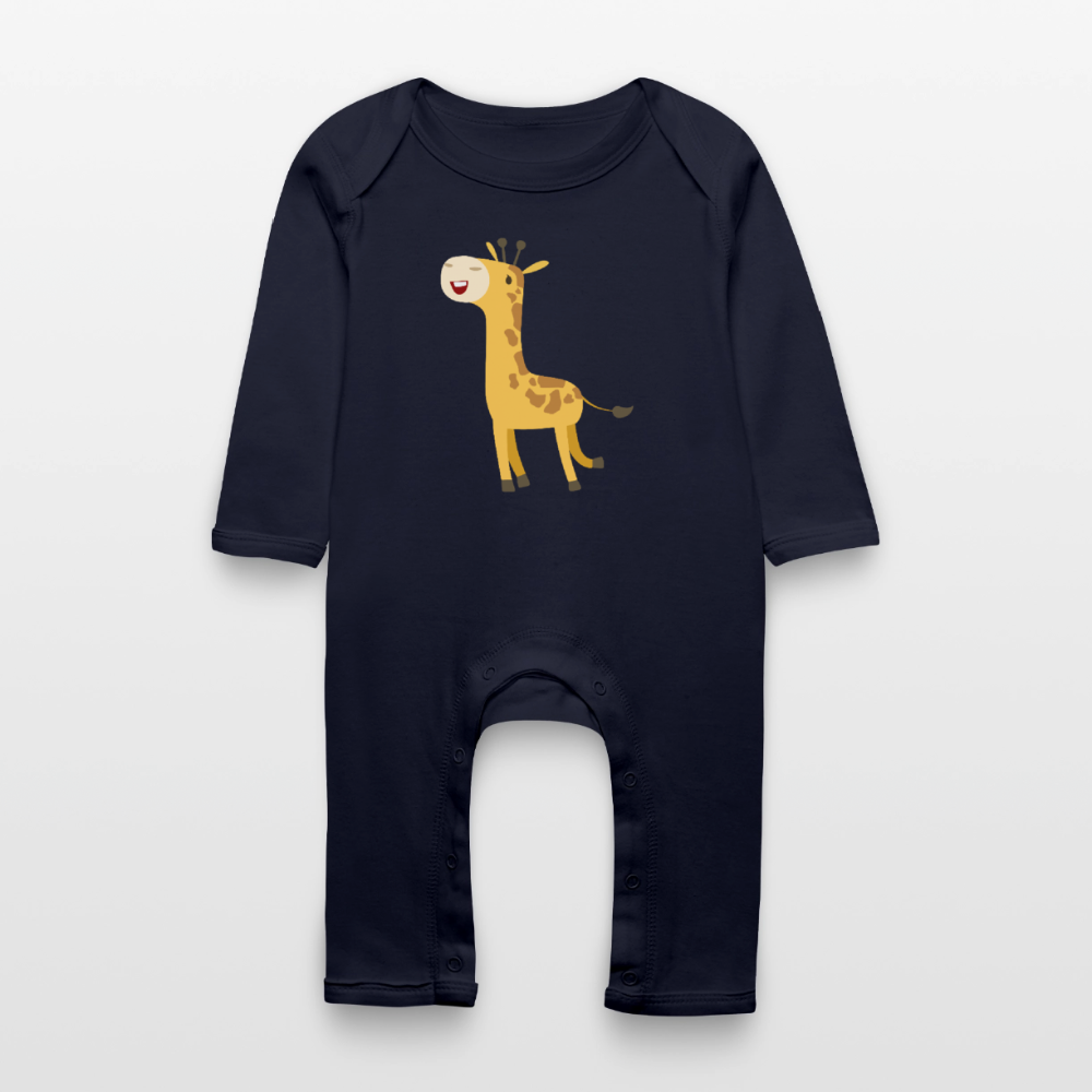 Giraffe Premium Baby Strampler - navy